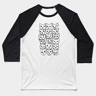 Cats Stacked (black version) Baseball T-Shirt